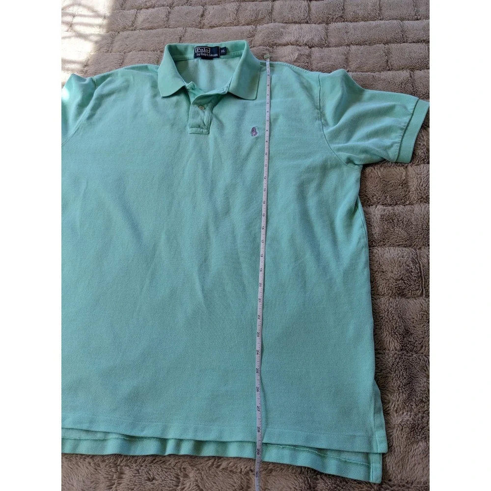 Polo Ralph Lauren Mens XL Turquoise Blue Pique Cotton Short Sleeve Polo Shirt